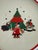 Traditional 1980s Epoch “Holiday Joy” Dinner Plate - Red Band, Quilted Xmas Tree, Gray Stars & Toys, People For Sale - Image 3 of 5