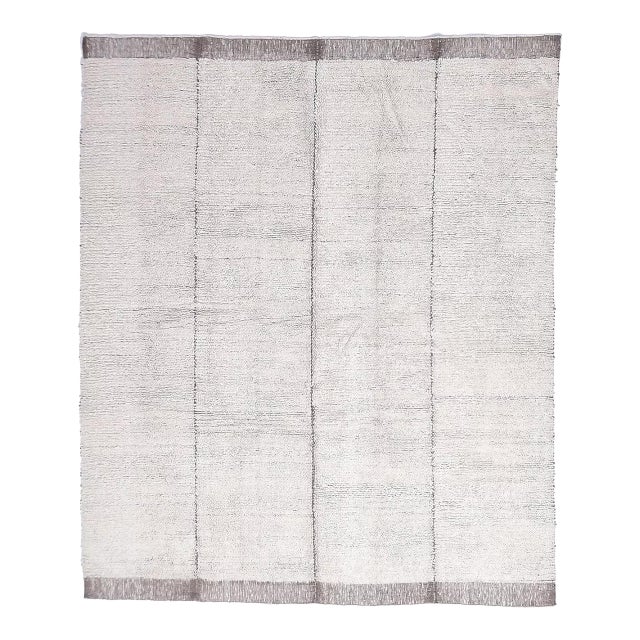 Mid 20th Century Living Room Earthly White Kilim Rug For Sale