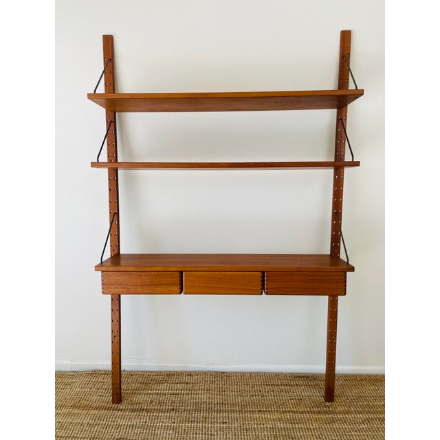 Vintage 1960s Danish Modern Teak Wood Omnibus Wall Shelving Unit by Sven Ellekaer For Sale In Palm Springs - Image 6 of 15