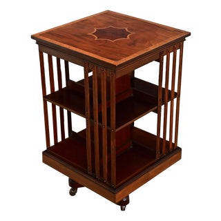 English 19th Century Mahogany Revolving Bookcase For Sale