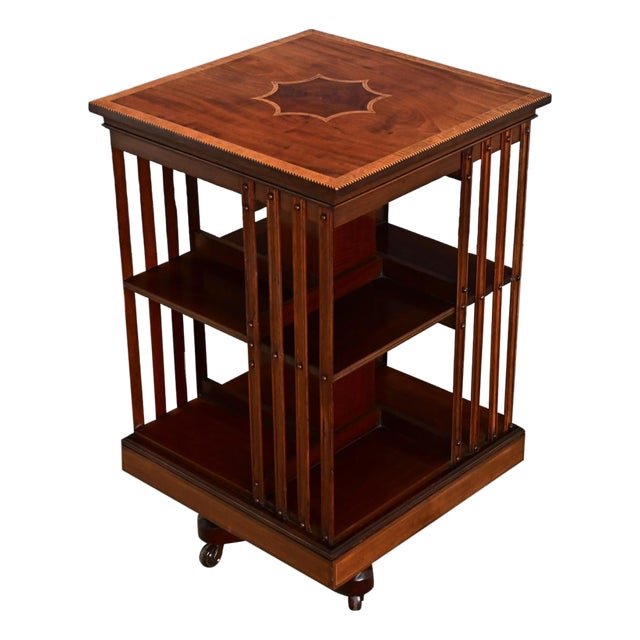 English 19th Century Mahogany Revolving Bookcase For Sale