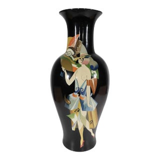 Large 1980's Hollywood Regency Art Deco Revival Vase For Sale