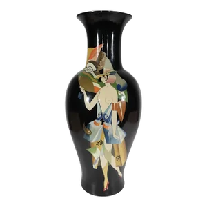 Large 1980's Hollywood Regency Art Deco Revival Vase