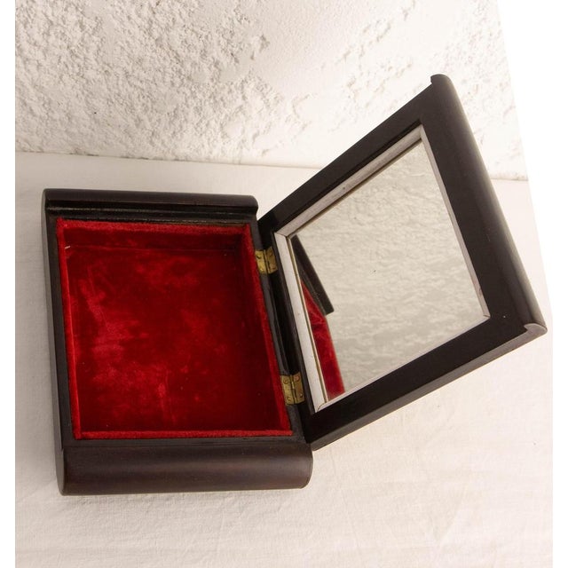 Glass Lacquered Jewels Box in Velvet, 1960 For Sale - Image 7 of 9