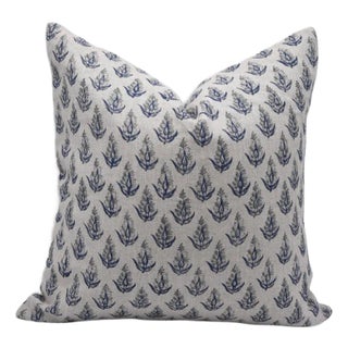 Fabdivine Block Print Decorative Throw Pillow Cover Thick Linen 18x18 Inch Kanak Buti For Sale