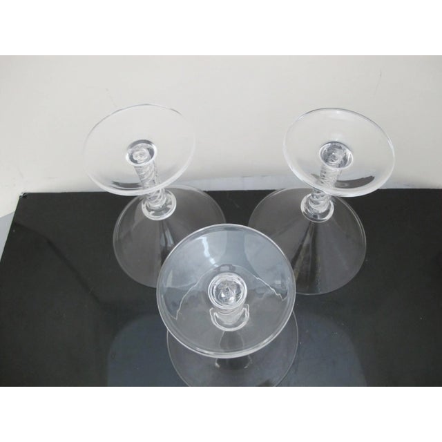 Transparent Simon Pearce Large Stratton Air Twist Stem 6 3/4" Martini Blown Glass Set of 3 For Sale - Image 8 of 8