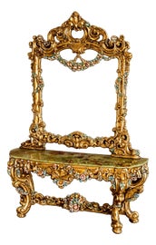 Example of Console Table With Mirror Set