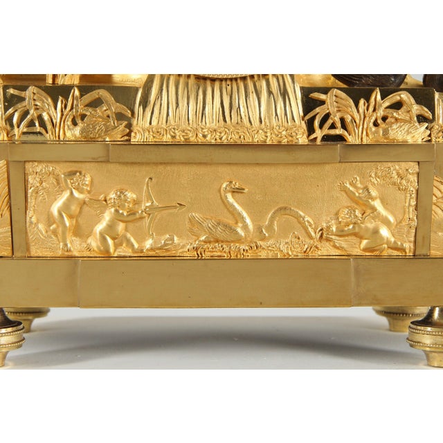 Gold French Mantel Clock Allegory of Love, Paris, 1815 For Sale - Image 8 of 16