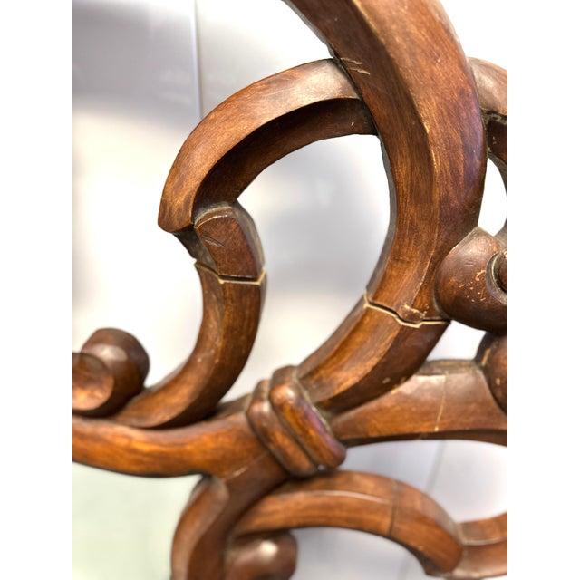 Large 60in Ornate Carved Wood Wall Mirror For Sale - Image 10 of 11