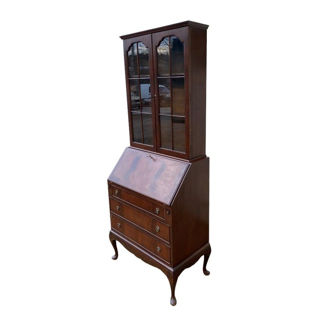 Secretary desk, display cabinet, writing desk, sideboard, English mahogany dresser Scriban Good overall condition...
