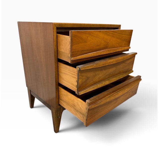 Mid-Century Modern 3-Drawer Walnut Nightstands - Set of 2 For Sale - Image 9 of 9