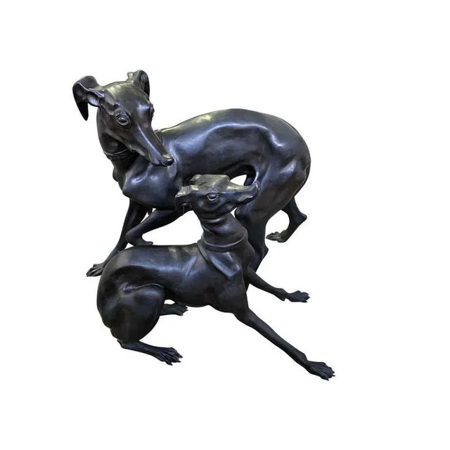 Large Bronze Greyhounds in Dominance Stance, 1960s, Set of 2 For Sale - Image 9 of 16