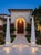 White Pair of Grand Classical Cast Stone Garden Obelisks on Lattice Plinths For Sale - Image 8 of 11