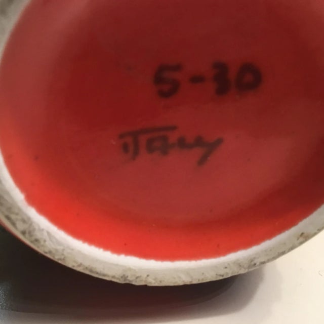 Ceramic Mid-Century Italian Red Bone Vase For Sale - Image 7 of 8