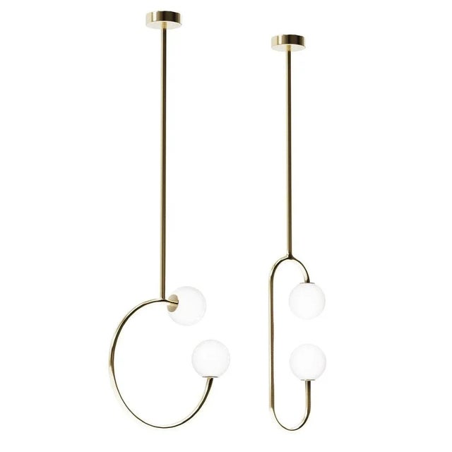 Gabriela and Olivia pair of brass ceiling lamps, Royal Stranger Dimensions Gabriela Width: 40cm Height: Adjustable Depth:...