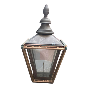Early 20th Century Cast Iron and Copper Entryway Gas Lantern