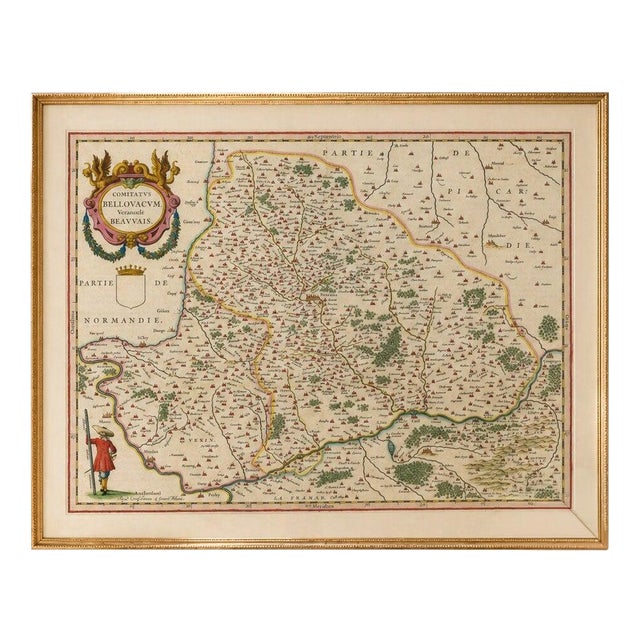 Willem Janszoon Blaeu, Map of Beauvais, Picardy, France, 1642 For Sale