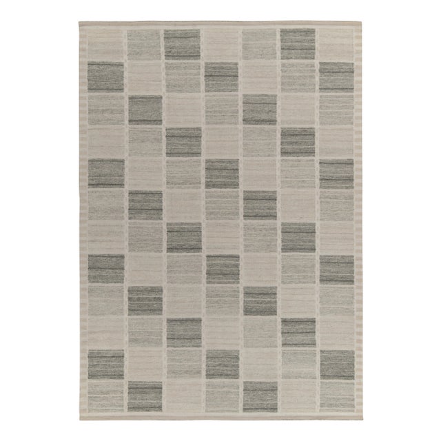 Oyster Gray Freya Geometric Rug by Celerie Kemble for Chairish in Gray, 2'6"x10' For Sale - Image 8 of 8