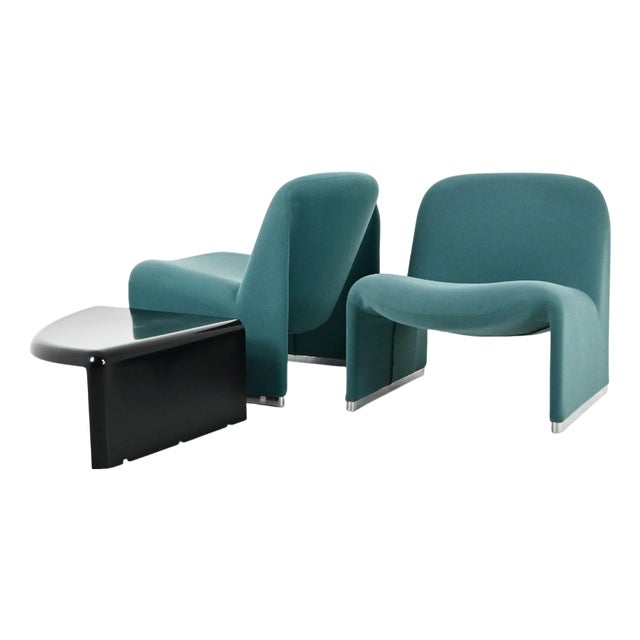 Alky Chairs and Table by Giancarlo Piretti for Anonyma Castelli, 1970s, Set of 3 For Sale