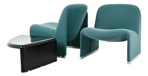 Alky Chairs and Table by Giancarlo Piretti for Anonyma Castelli, 1970s, Set of 3