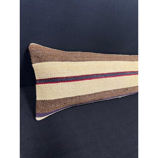 Turkish Hemp Pillow Cushion Natural Beige Brown Cushion Cover 12x46 #30339 Enhance your home decor with our Kilim Pillow...