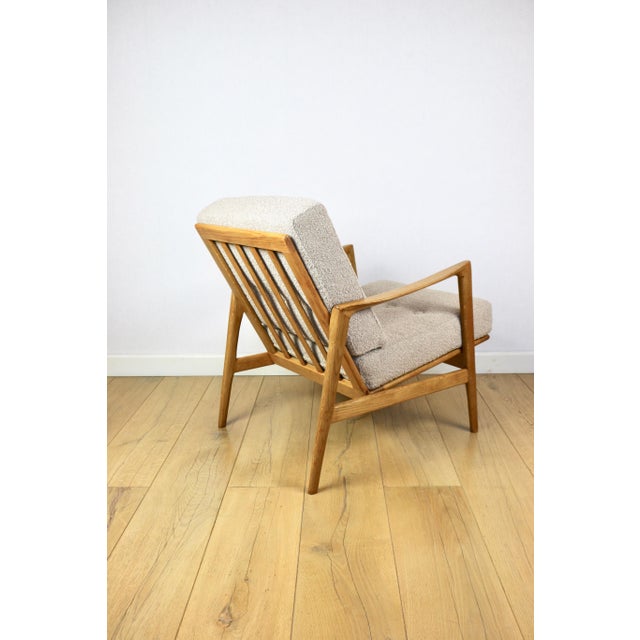 Polish Beige Stefan Oak Armchair, 1970s For Sale - Image 9 of 13