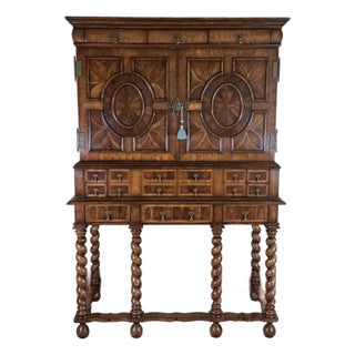 Jonathan Charles William & Mary Style Secretary Cabinet For Sale