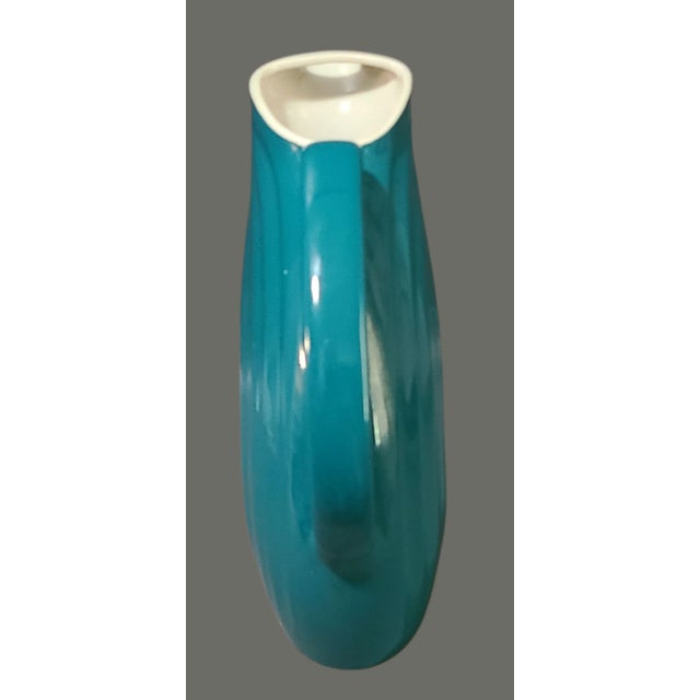 Mid 20th Century Vintage Mid-Century Modern Retro American Hall Ocean Blue Pitcher For Sale - Image 5 of 8