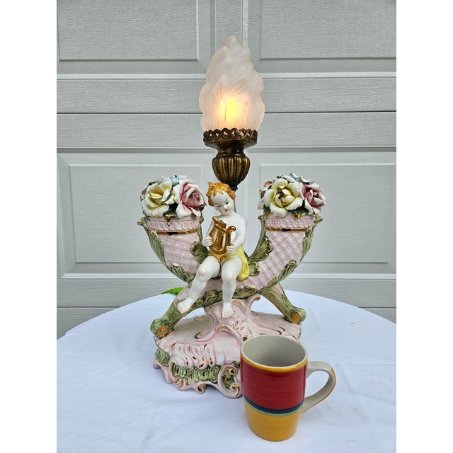 Italian Cherub and Lyre Cornucopia Lamp For Sale - Image 12 of 18