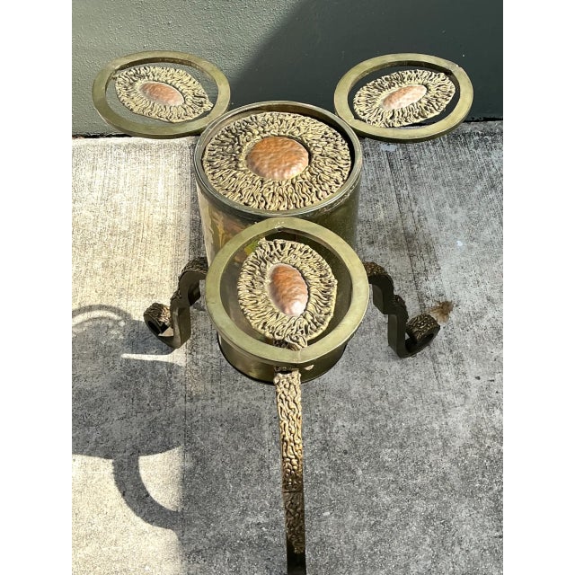 Metal Vintage Sculptural Mixed Metal Table Pedestal For Sale - Image 7 of 10