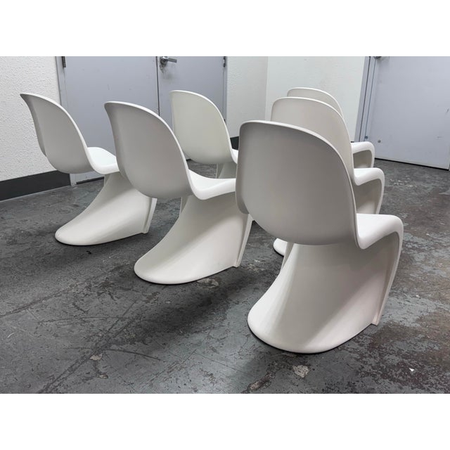 Early 21st Century Verner Panton for Vitra White Panton Chairs, Set of Six For Sale - Image 5 of 12
