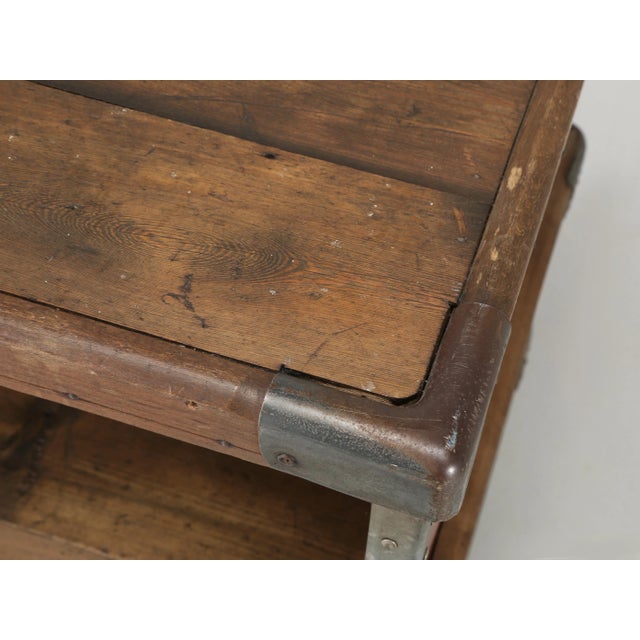 French Repurposed Mobile Suroy Storage Container Into a Bar Cart or Office Cart For Sale - Image 9 of 12
