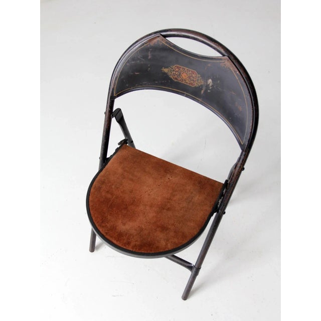 Vintage Metal Folding Chair For Sale - Image 6 of 13