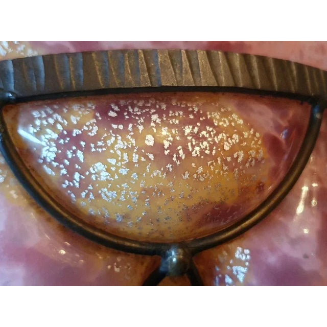 Pink Glass & Wrought Iron Bowl by Andre Delatte, 1920s For Sale - Image 8 of 11