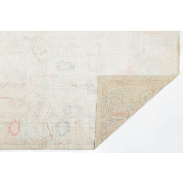 Modern 10x14 Ethereal Blush & Cream Modern Oushak Style Wool Area Rug For Sale - Image 3 of 12