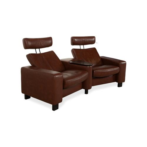 Brown Arion Two-Seater Sofa with Ottoman from Stressless, Set of 2 For Sale - Image 8 of 18