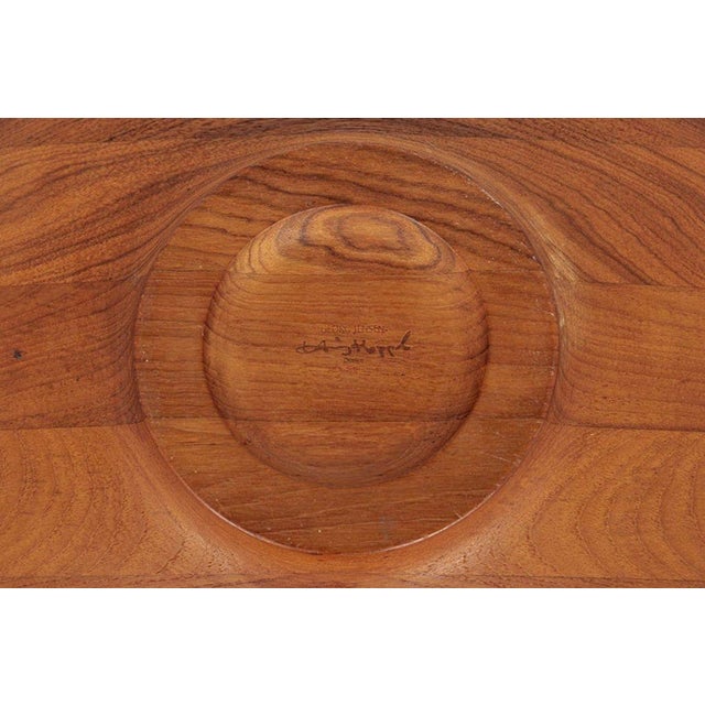 Danish Modern Large Teak Wood Bowl by Henning Koppel for Georg Jensen, 1960s For Sale - Image 10 of 11
