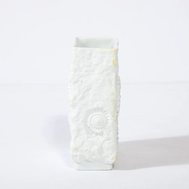 This brilliant Mid-Century Modernist Porcelain Vase with Textural Fossil Motif is by Kaiser, originating from Germany,...