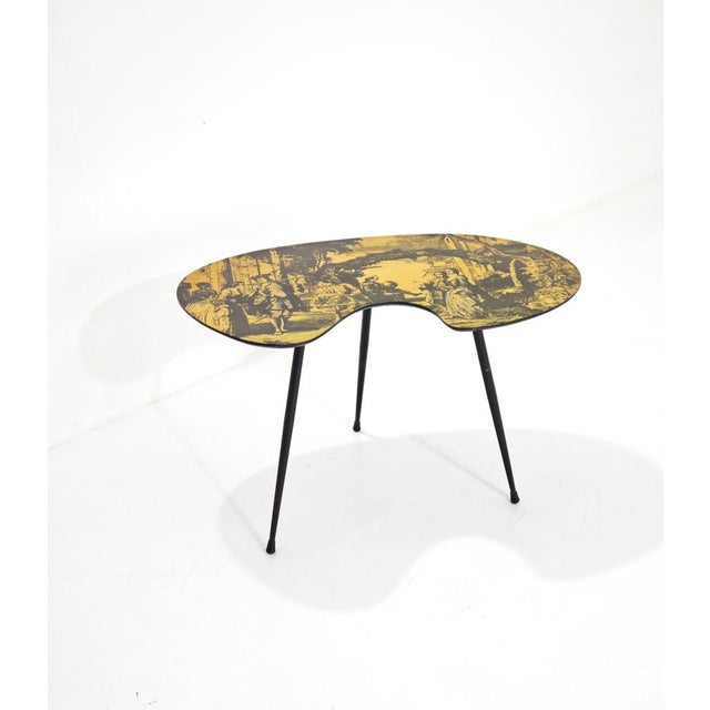 Mid-Century Modern Low Table in Wood and Metal, Italy, 1950s For Sale - Image 4 of 12