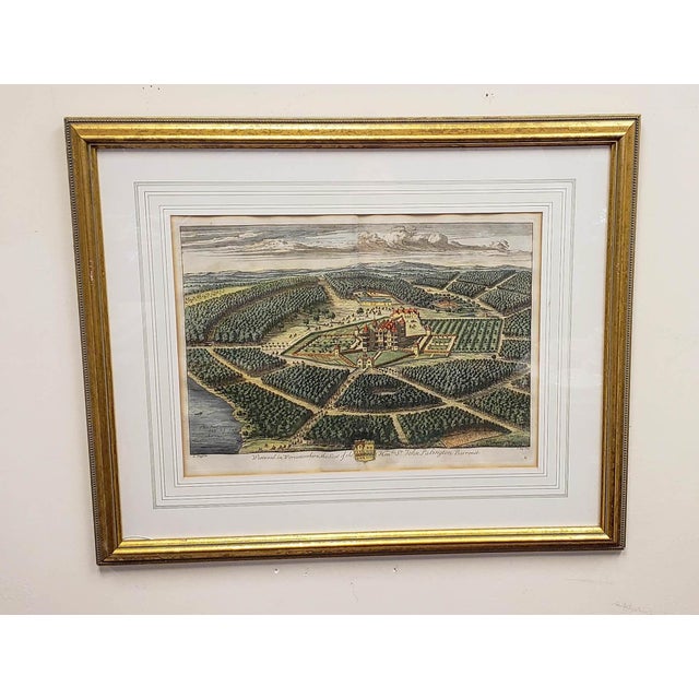 Set of 4 18th-Century Kip & Knyff Hand-Colored Country House Engravings - Framed For Sale - Image 12 of 17