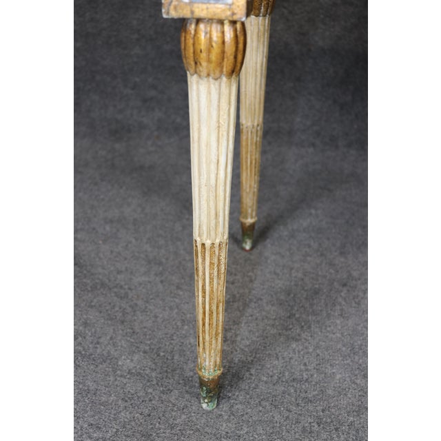 Superb Carved Faux Painted Marble Top Greek Key Italian Console Table For Sale - Image 12 of 13