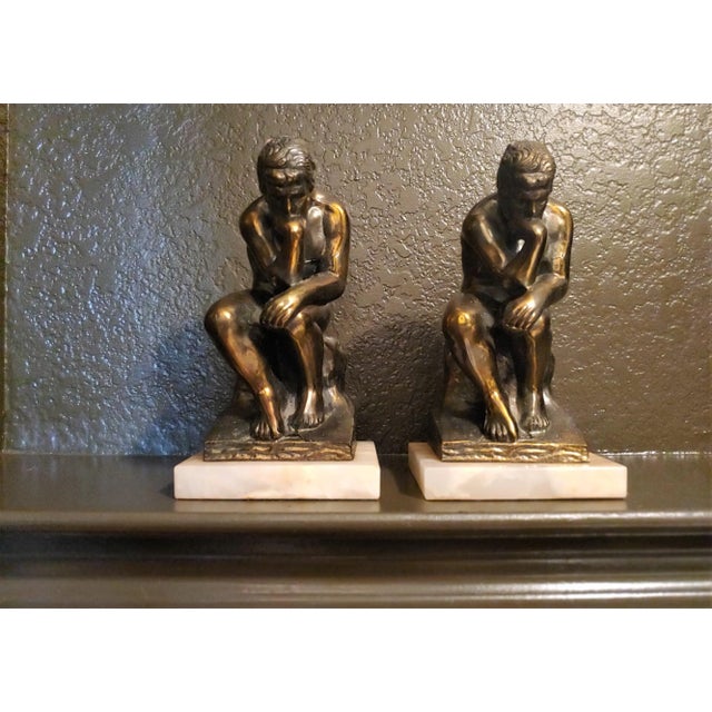 Figurative 1920s Cast-Bronze Figurative Bookends - a Pair For Sale - Image 3 of 13