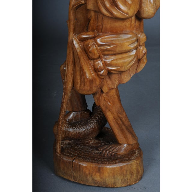20th Century Ranger with Child Sculpture in Limewood, South Germany For Sale - Image 17 of 18