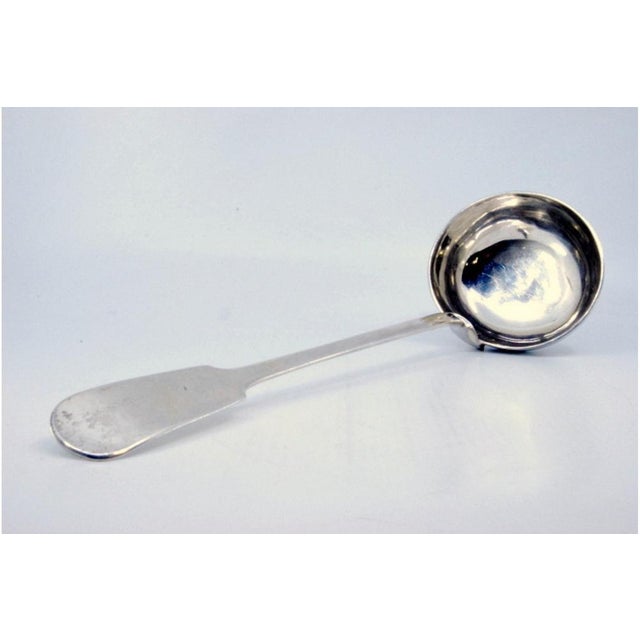 Metal Silver Soup Ladle with Handle For Sale - Image 7 of 9