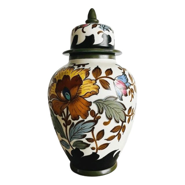 Mid-Century Verinique Lidded Vase from Royal Gouda, South Holland For Sale