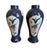 Chinese A Pair of Antique Chinese Power Blue Wucai Character Porcelain Vases For Sale - Image 3 of 9