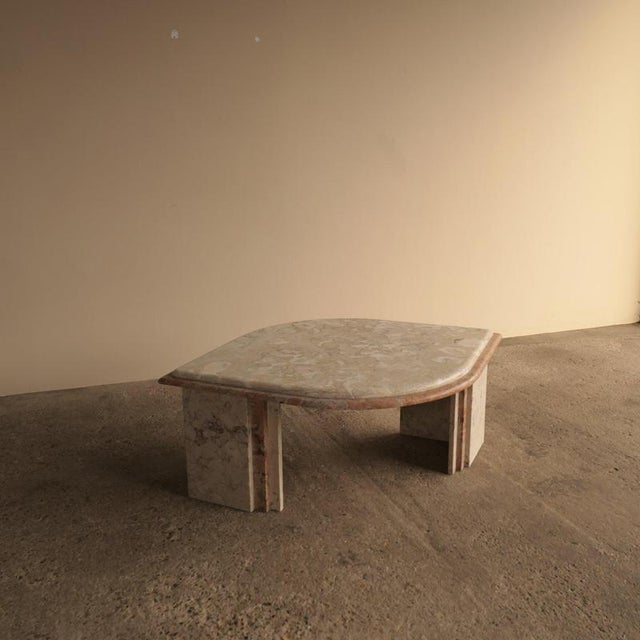 2-Tone Travertine Coffee Table For Sale - Image 3 of 18