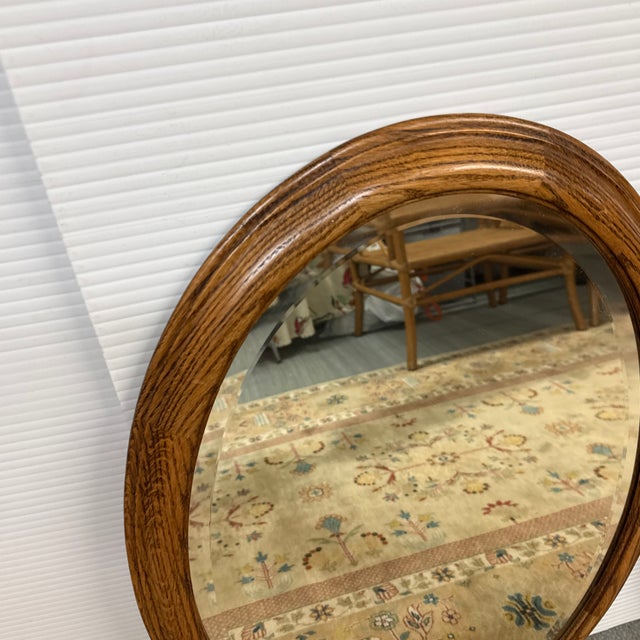 Oak Wood Framed Wall Mirror, Late 20th Century For Sale - Image 10 of 12