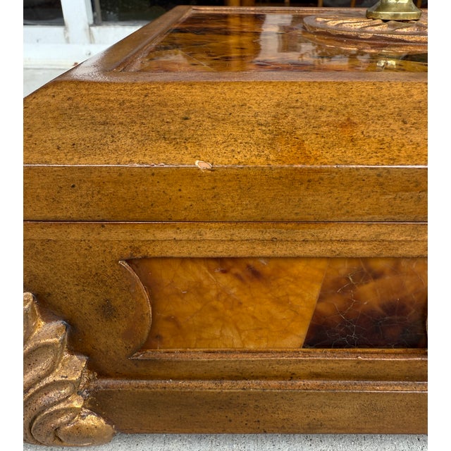 Brown Large Pen Shell With Gold Baroque Details Box For Sale - Image 8 of 9