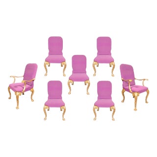 George I Style Giltwood Dining Chairs - Set of 7 For Sale